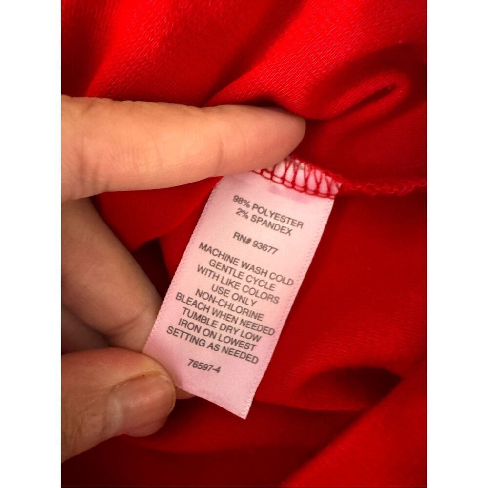 Liz Claiborne Red Top with Navy Trim – Size L - Picture 3 of 8